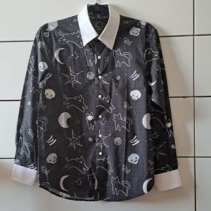 Halloween Kitten Button-up by Sulkypup